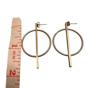 Gold Tone Geometric Hoop Earrings